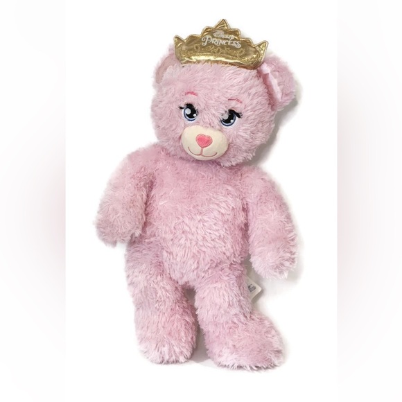Build-A-Bear BAB Disney Princesses Sparkly Pink Bear Light Up Crown Plush Teddy - Picture 1 of 11